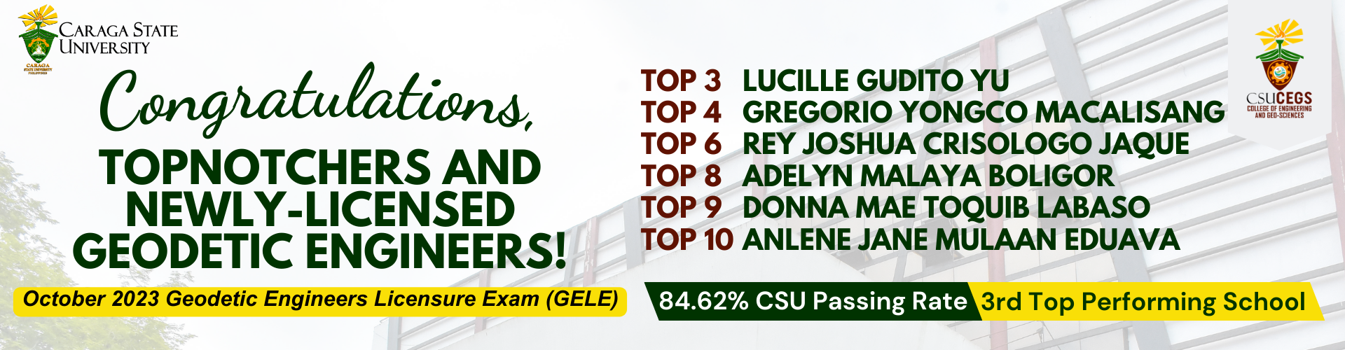 October 2023 Geodetic Engineers Licensure Exam (GELE)