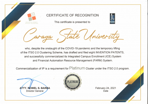 CSU’s ITSO RECEIVES PLATINUM AWARD FROM IPOPHL