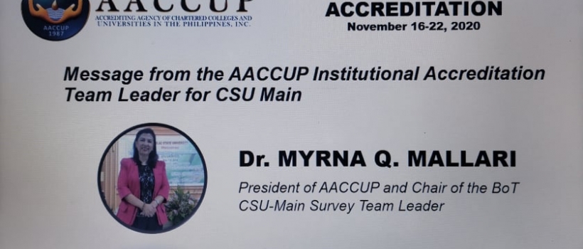 CSU’s AACCUP Institutional Accreditation Remarkably Ends