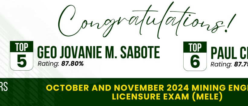 October and November 2024 Mining Engineering Licensure Exam (MELE)